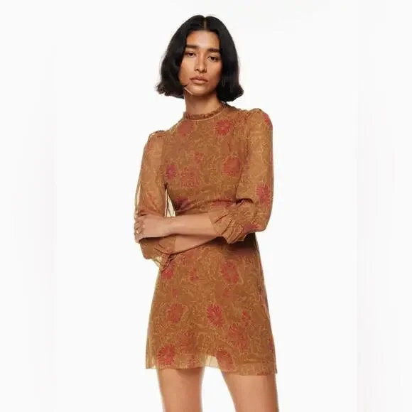 Aritzia Swept Puff-sleeve mini dress - Picture 2 of 13